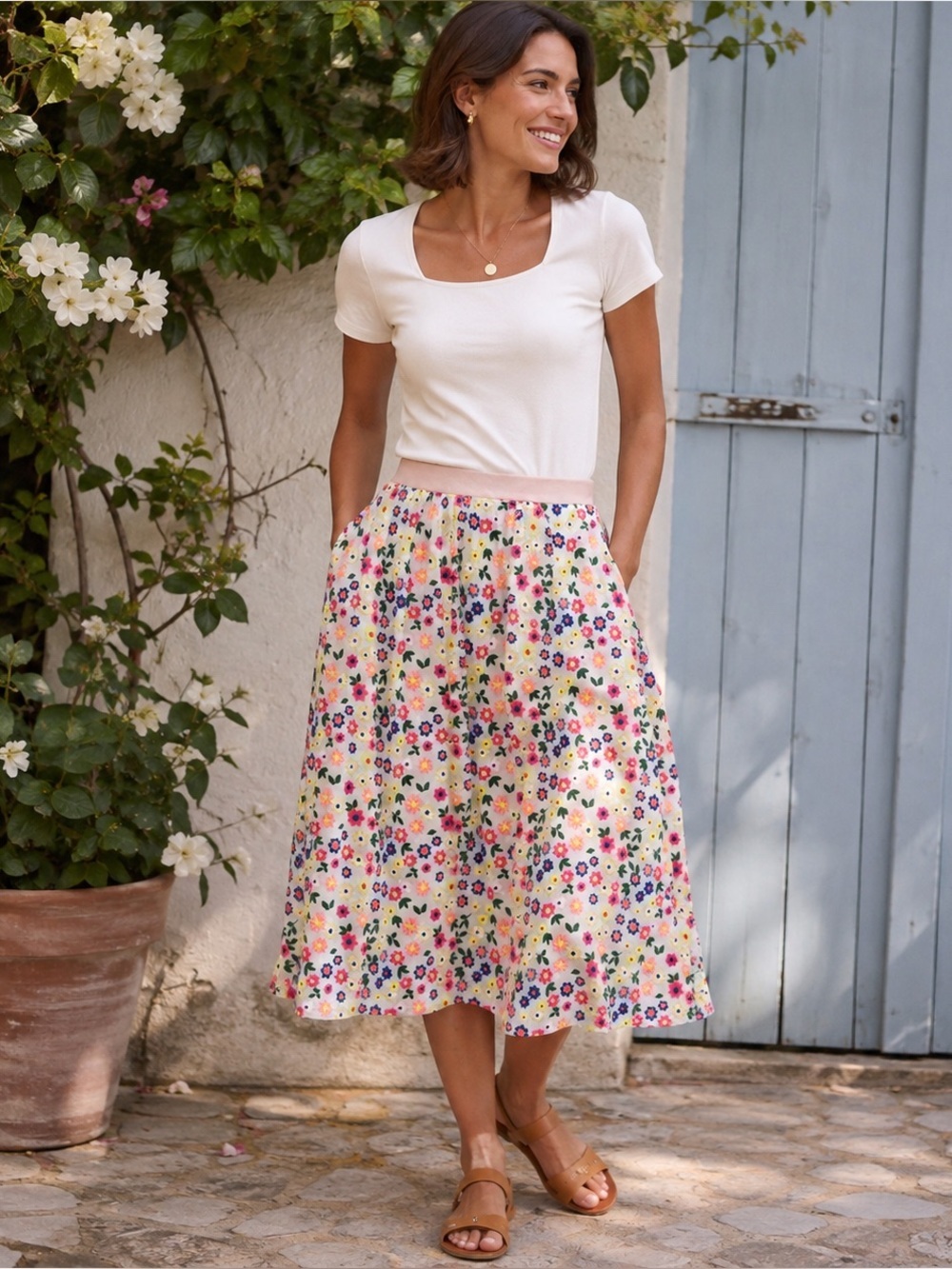 Boden Marjorie Organza Floral Embroidered Skirt Coquette